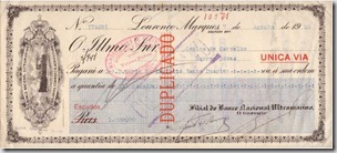Alguns tipos de cheques utilizados pelo Banco Nacional Ultramarino